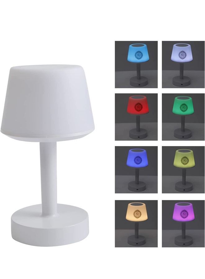 تلواح Desk Lamp Qur’an Speaker Bluetooth with Touch LED Light, 7 Color Night Table Lamp, 8GB Memory, 16 Qur’an Reciters & 16 Translations, USB Rechargeable - Image 2